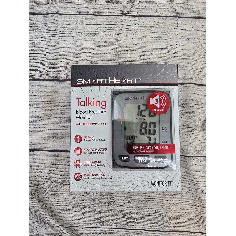 Smartheart Adult Cuff Arm Home Automatic Digital Blood Pressure Monitor NEW
